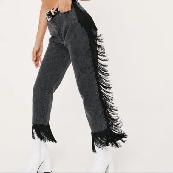 NASTYGAL fringe jeans - Picture 1 of 4